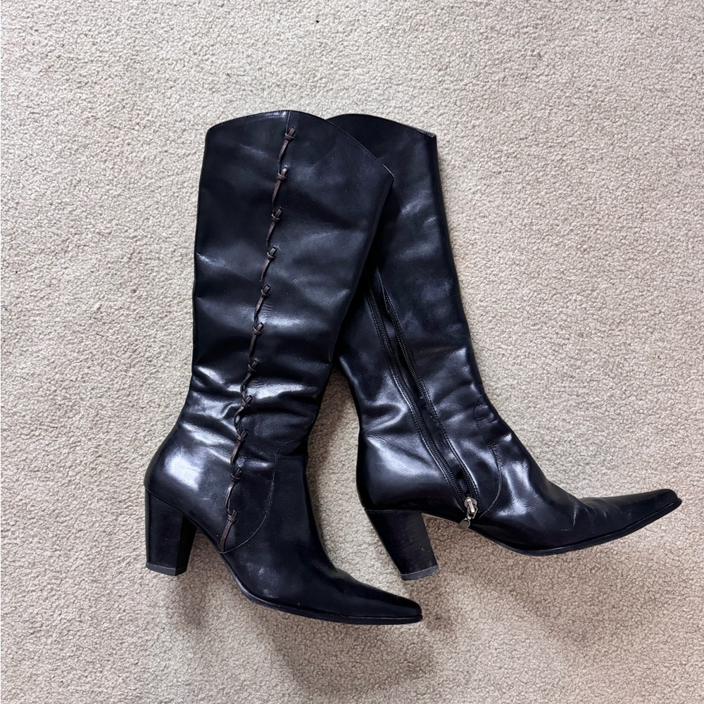 Vintage black knee-high boots